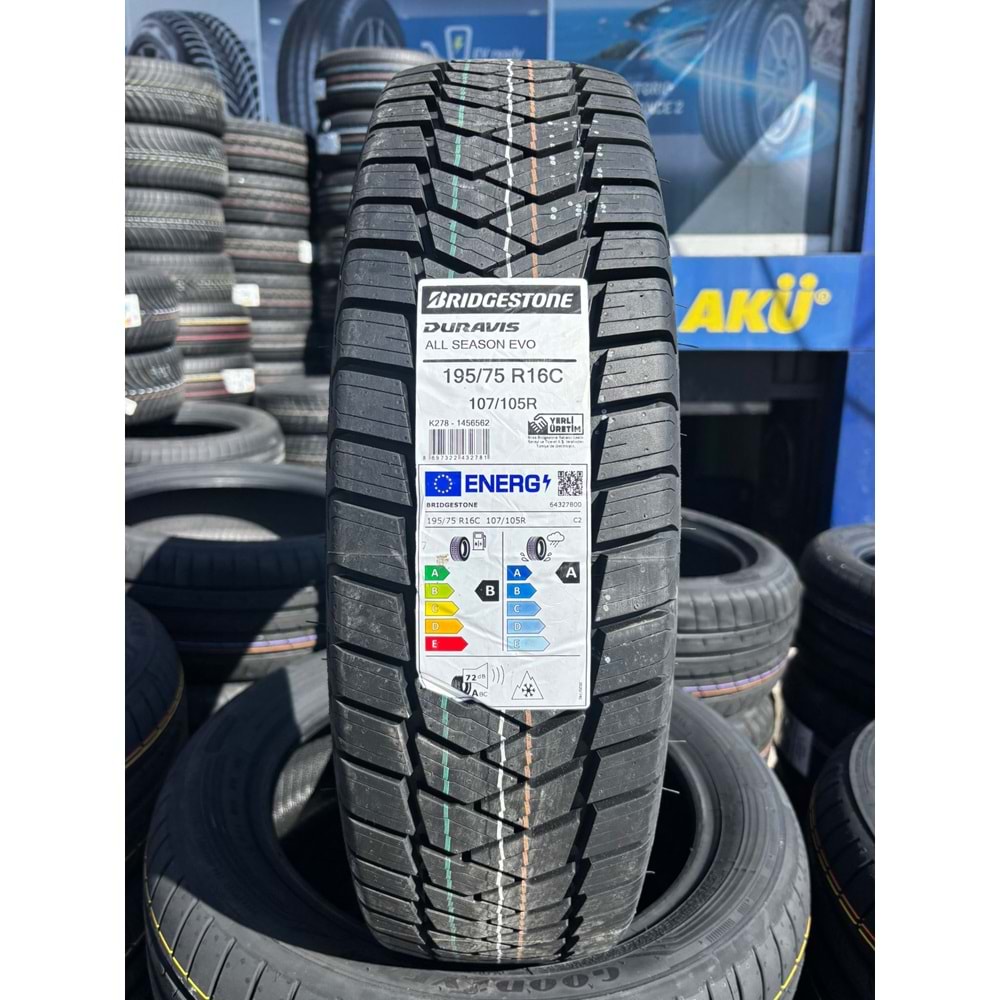 195/75R16C 107/105R Bridgestone Duravis All Season EVO M+S 3PMSF